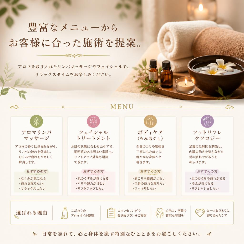施術メニューの紹介